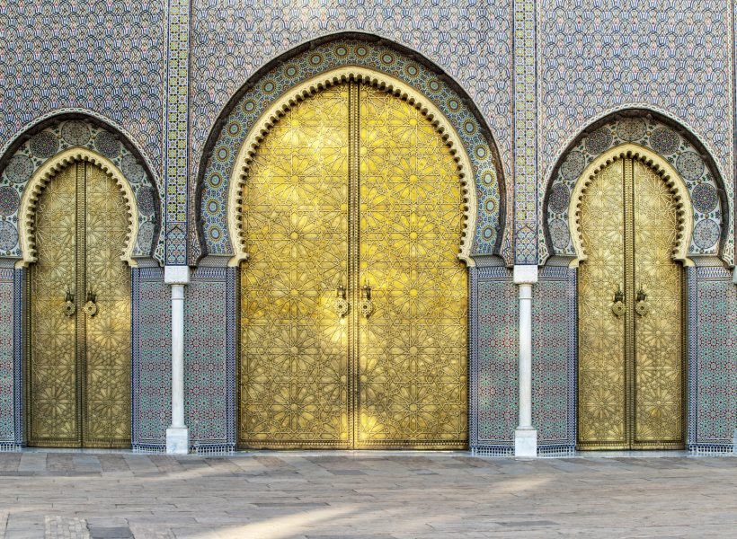 Gates with Moorish details on the The Royal Palace in Fez